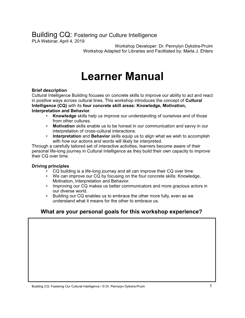 Learner Manual