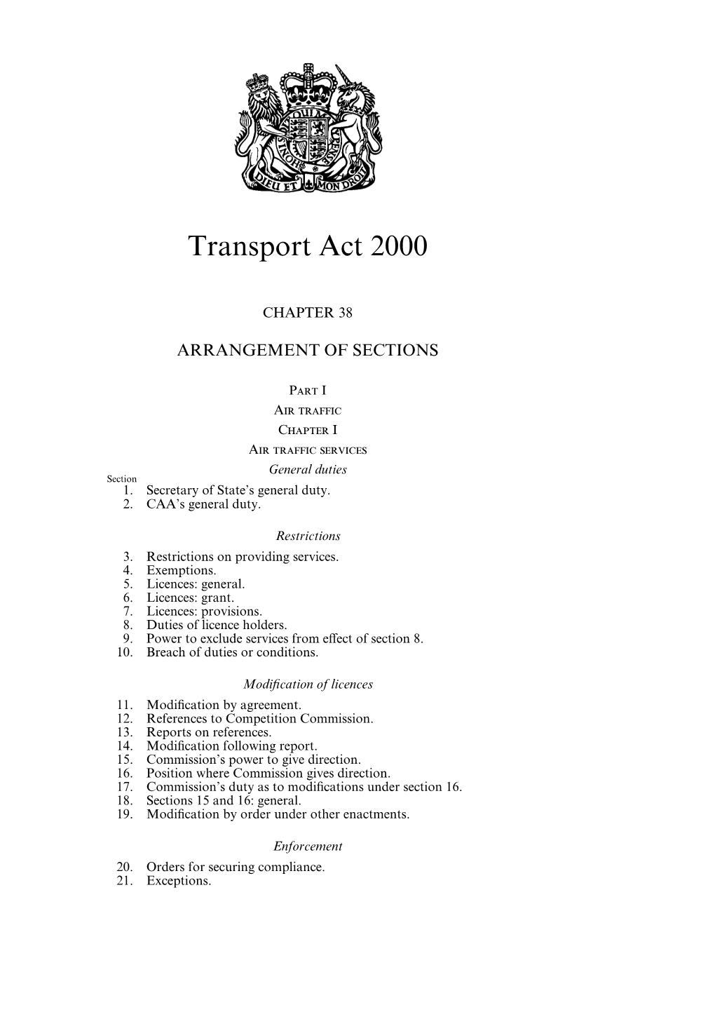 Transport Act 2000