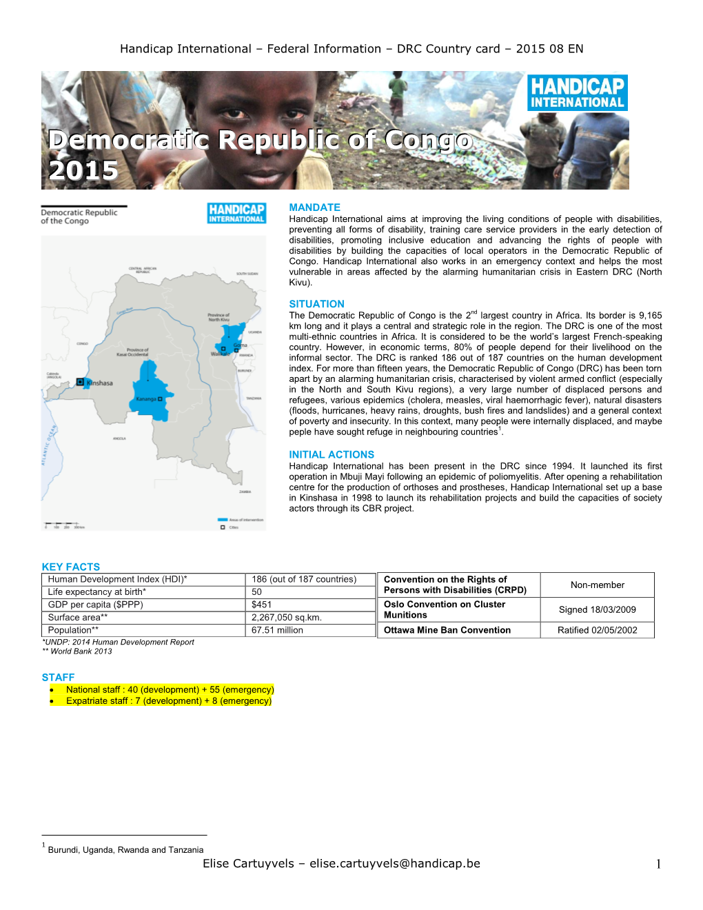 DRC-Handicap International 2015