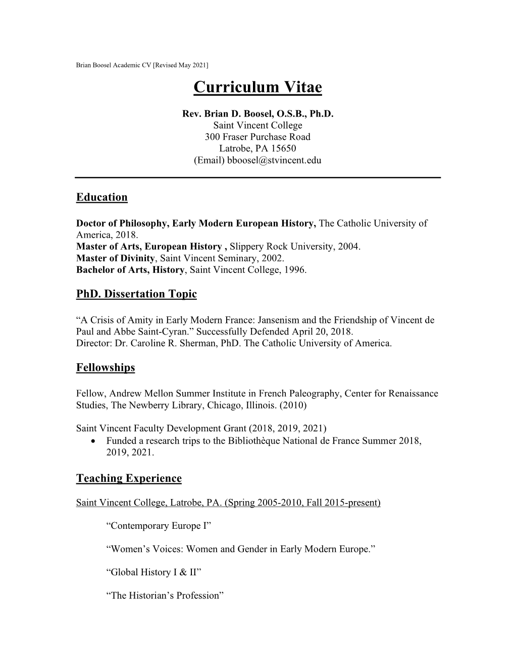 Curriculum Vitae