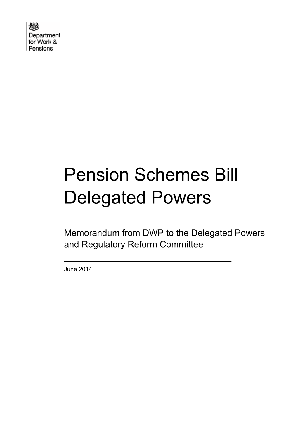 Pension Schemes Bill Delegated Powers