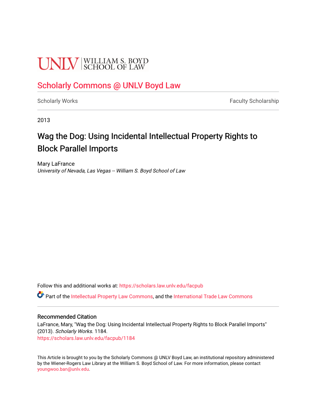 Using Incidental Intellectual Property Rights to Block Parallel Imports