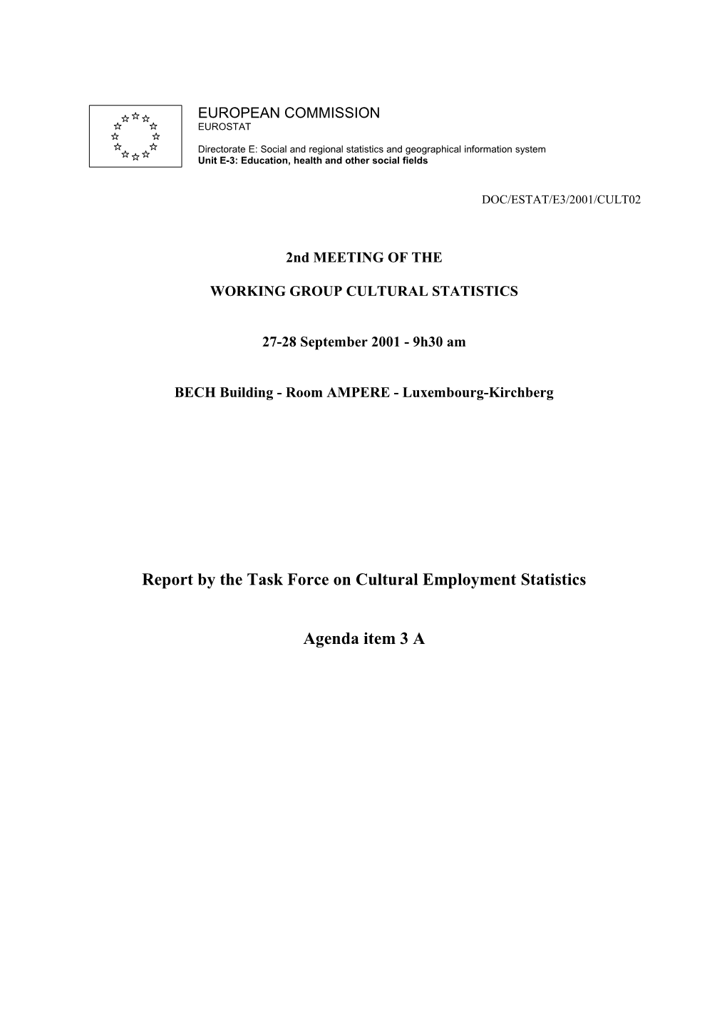 Working Group Cultural Statistics