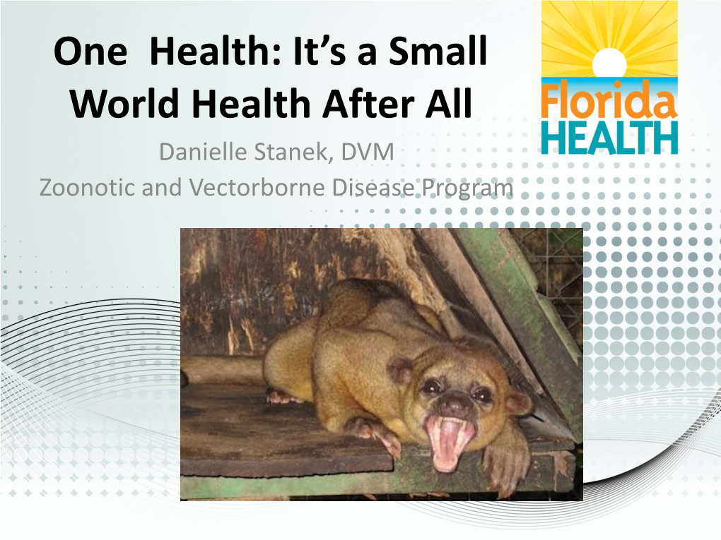 One Health: It's a Small World Health After All-Stanek