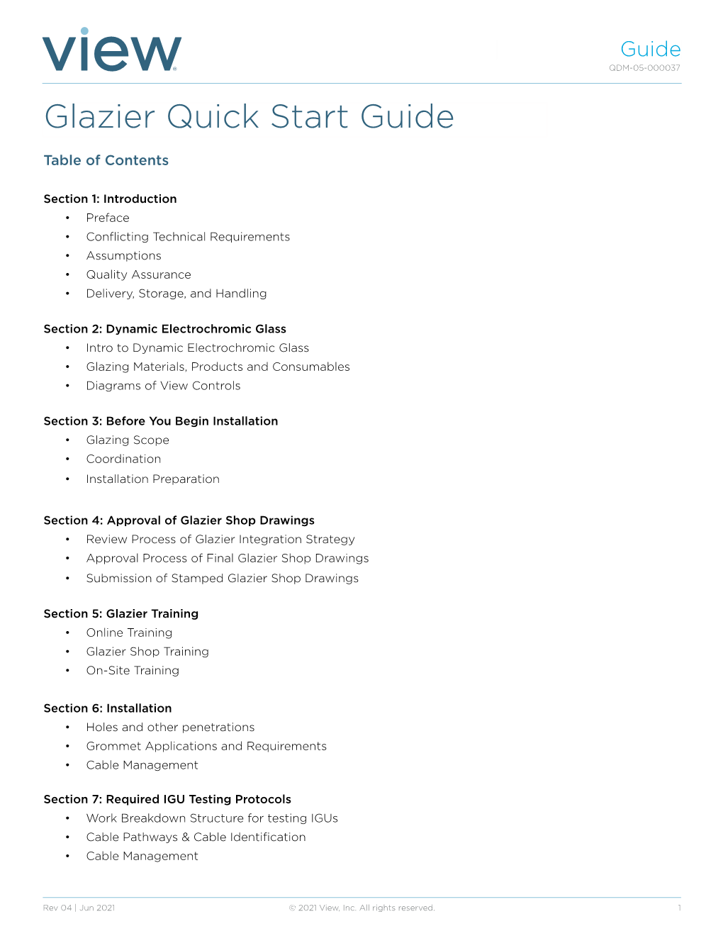 Glazier Quick Start Guide