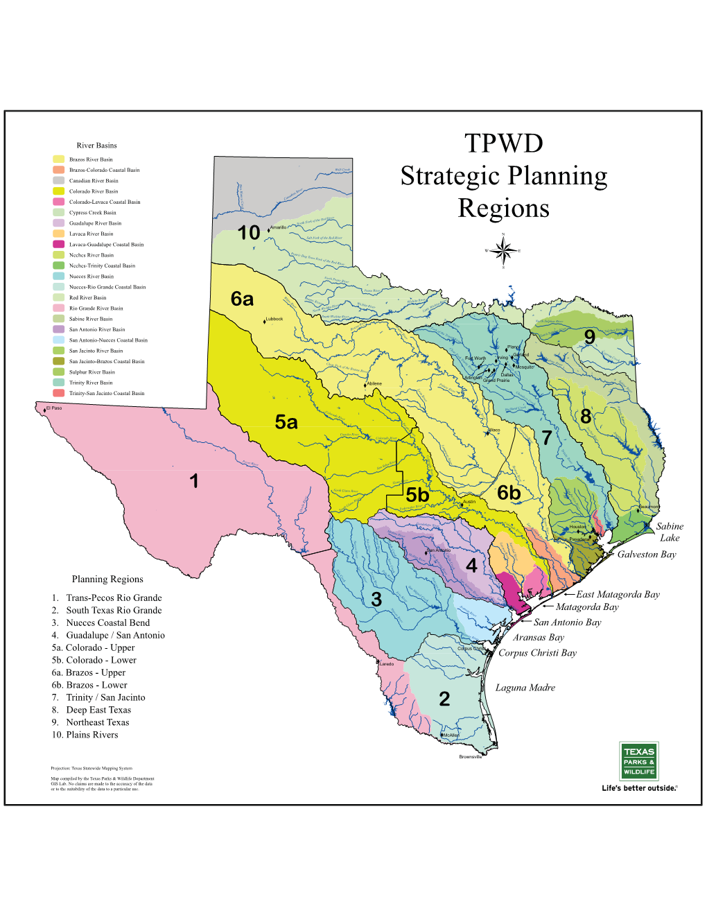 TPWD Strategic Planning Regions