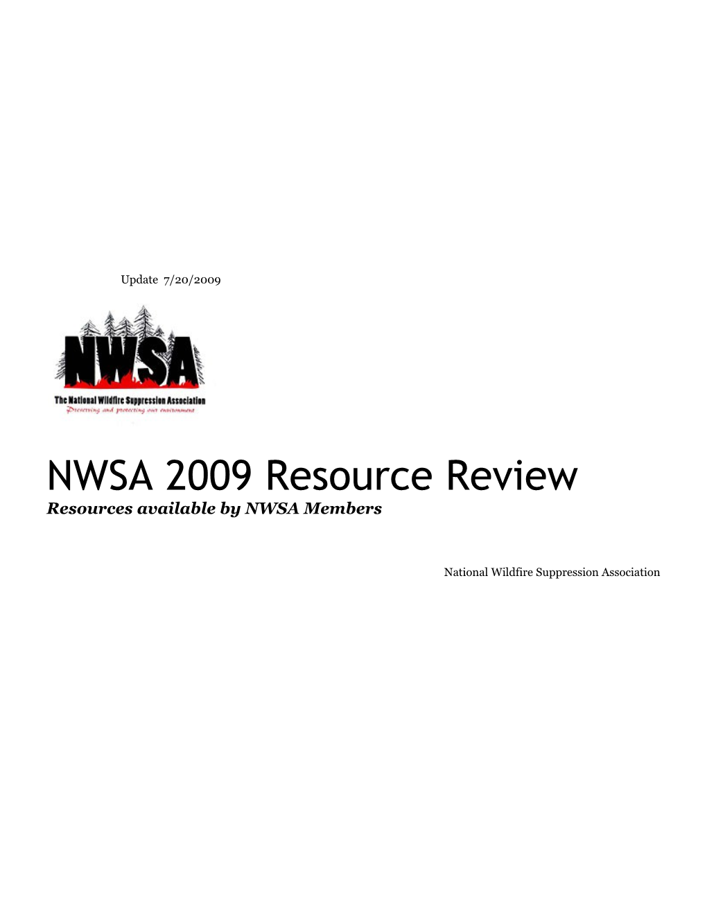 NWSA 2009 Resource Review