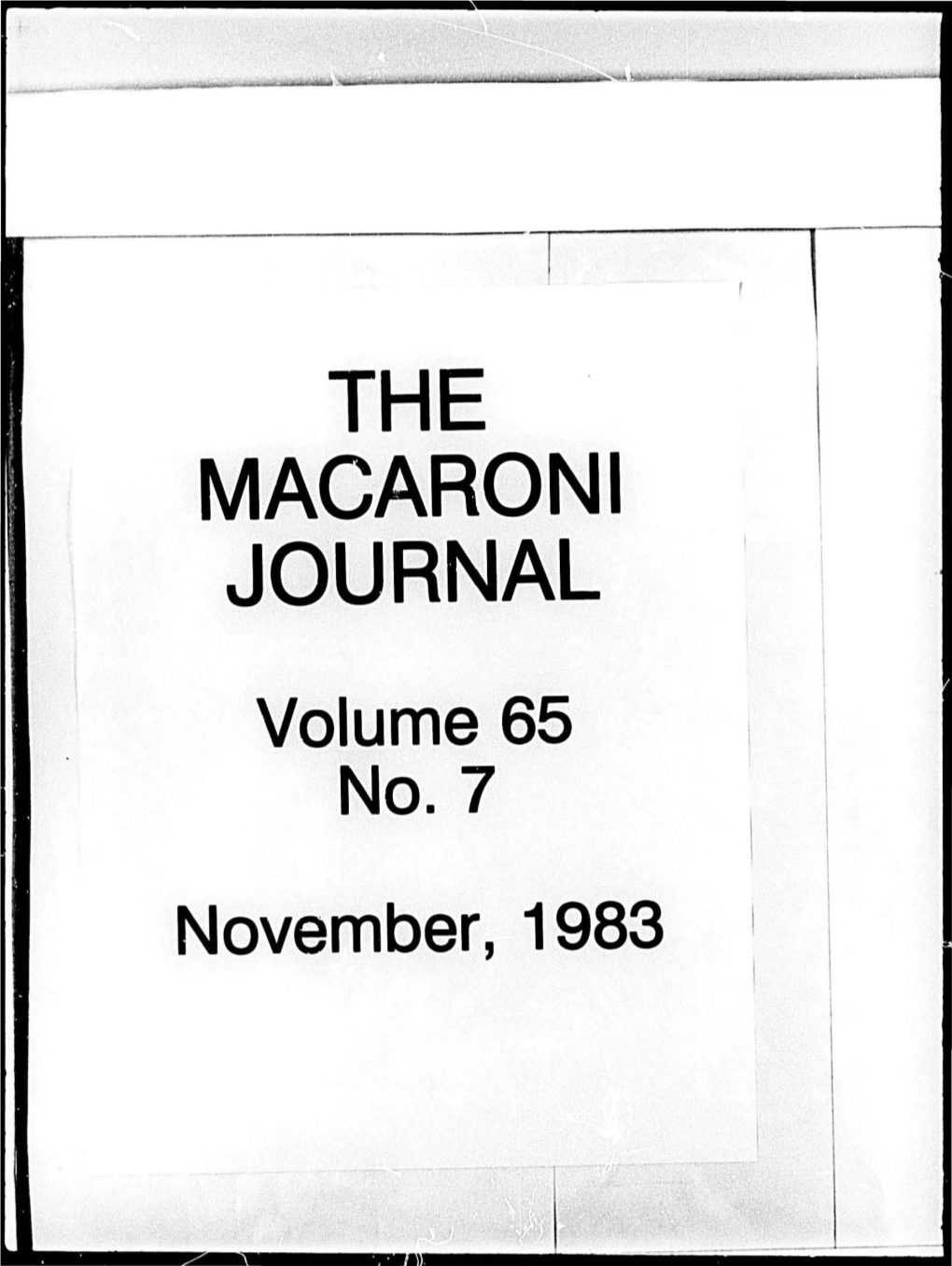 The Macaroni Journal I \