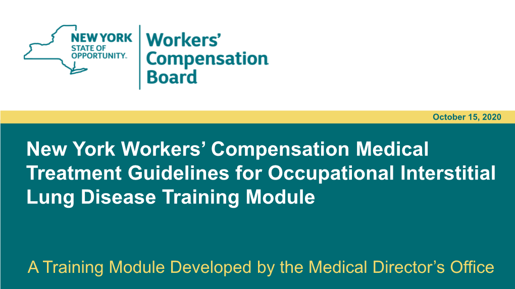 Occupational Interstitial Lung Disease Training Module