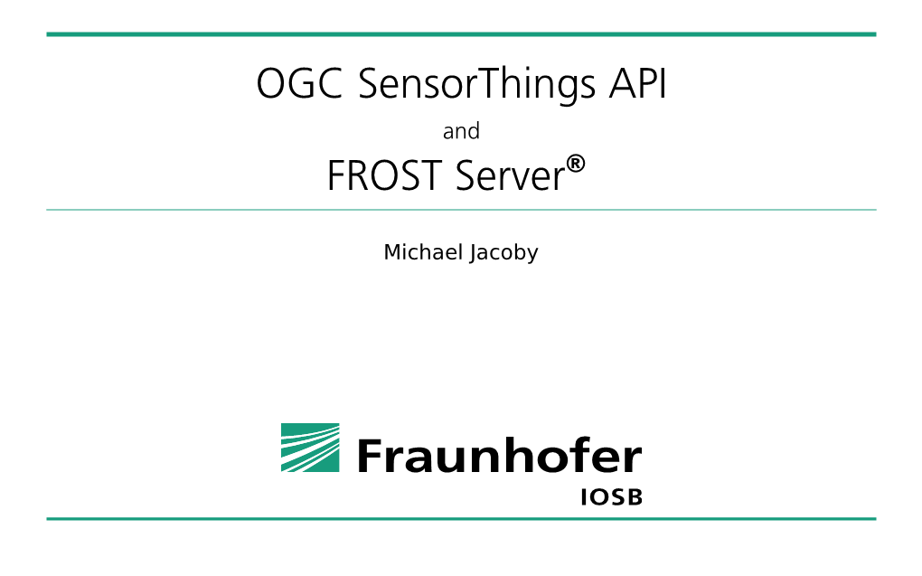 OGC Sensorthings API FROST Server