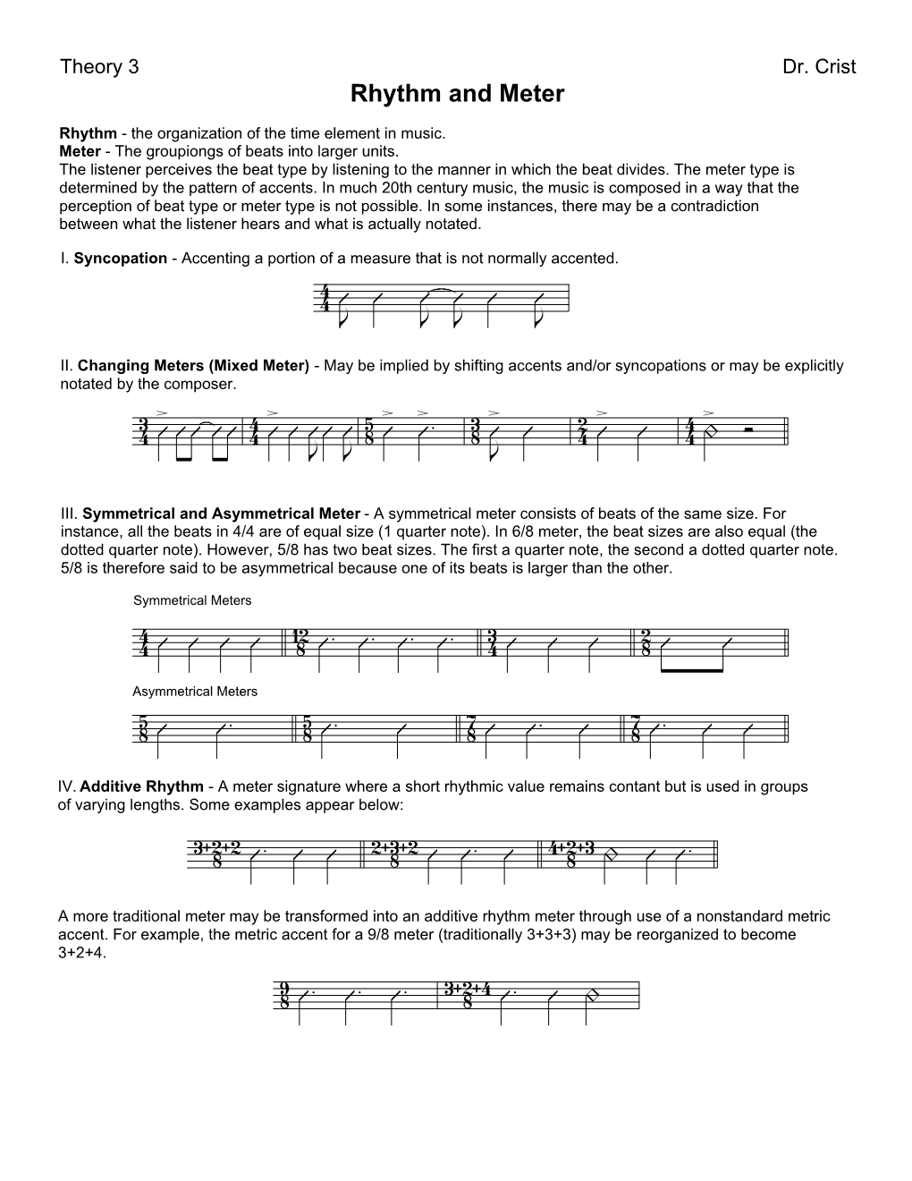 Rhythm and Meter