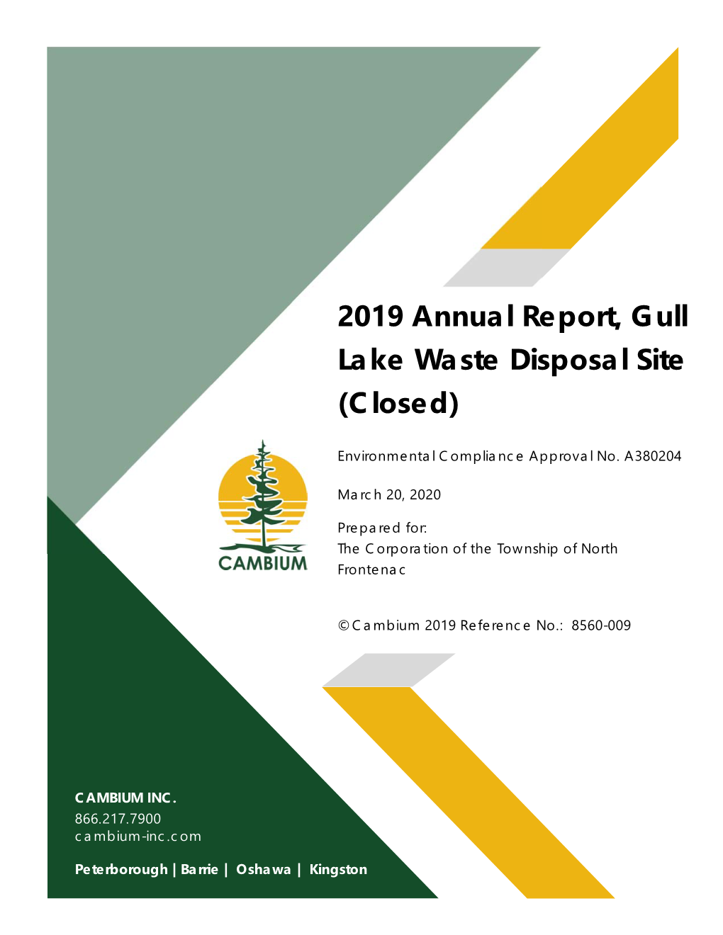 2019 Annual Report, Gull Lake Waste Disposal Site (Closed)