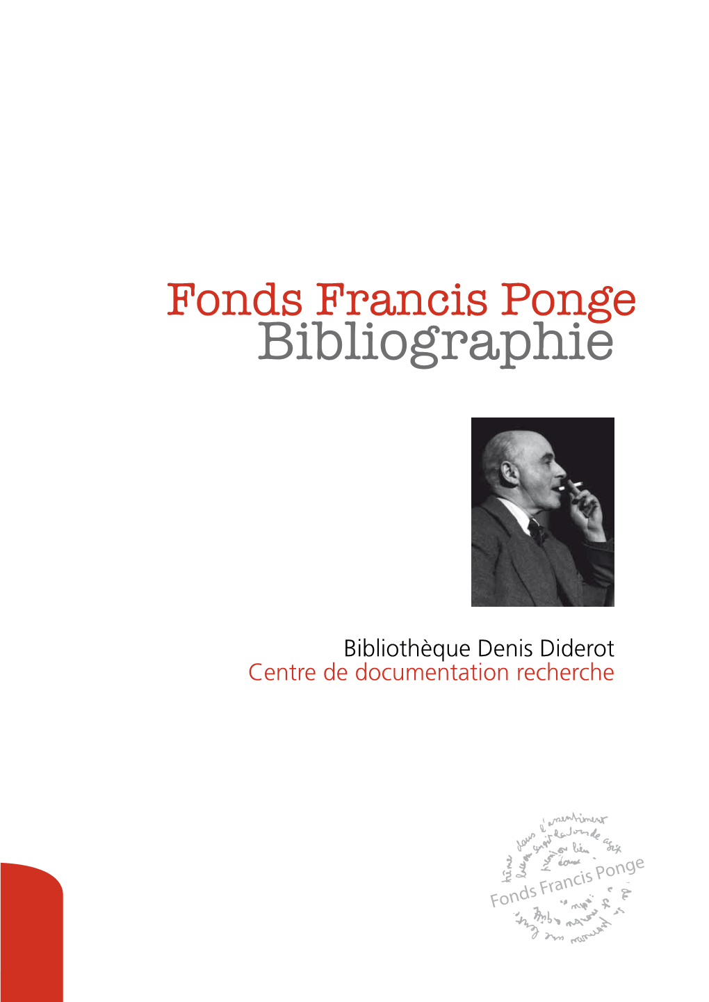 Bibliographie Fonds Ponge