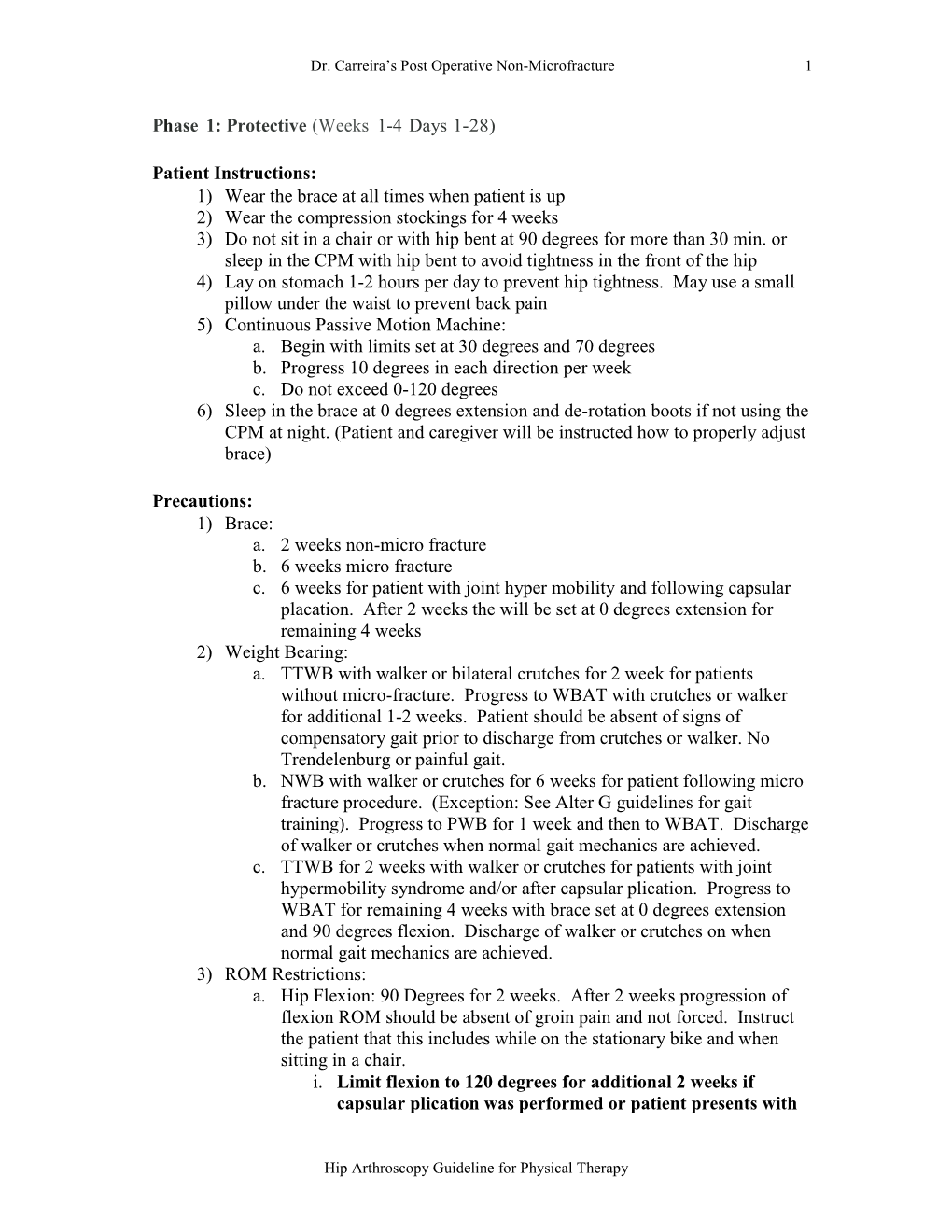 Phase 1 Initial Hip Exercises