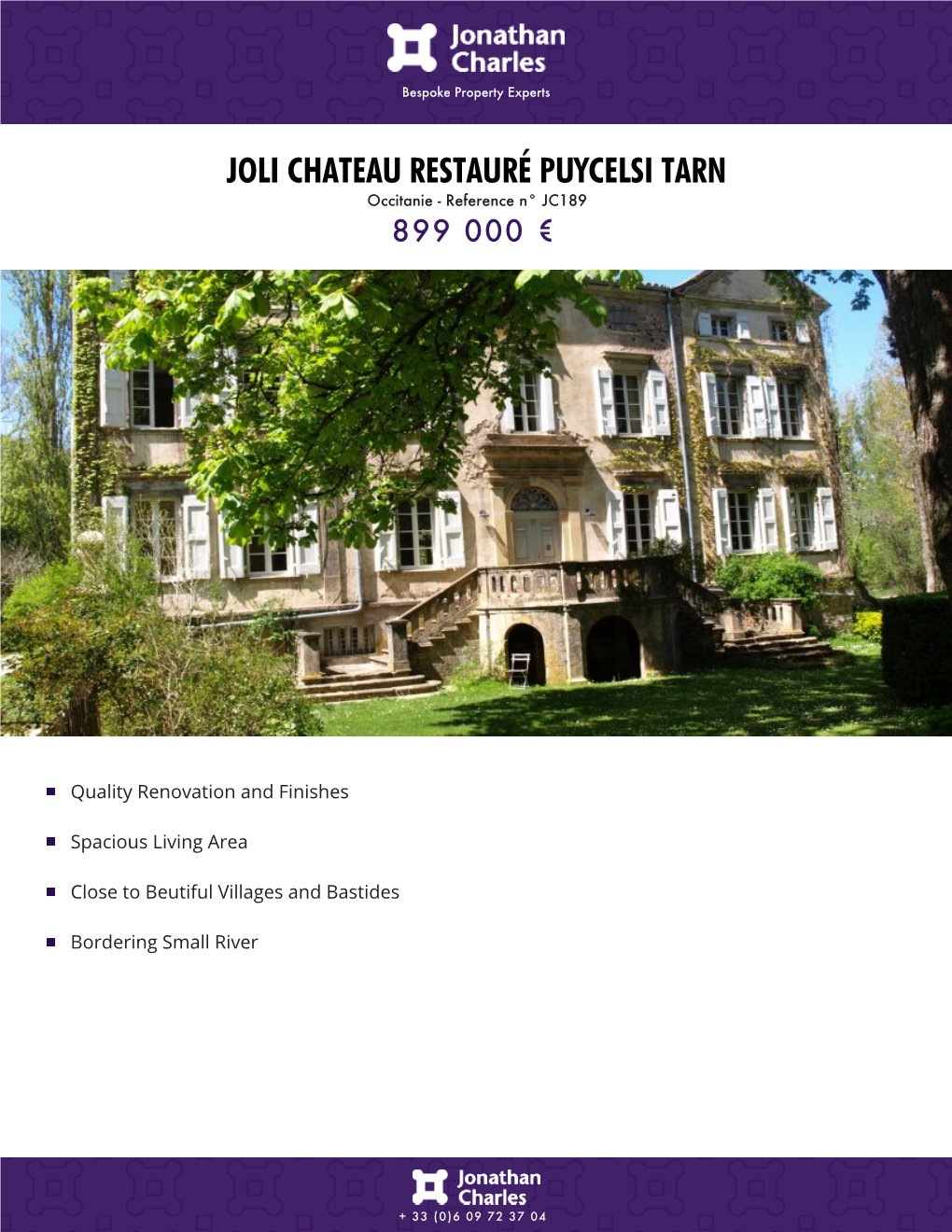 JOLI CHATEAU RESTAURÉ PUYCELSI TARN Occitanie - Reference N° JC189 899 000 €