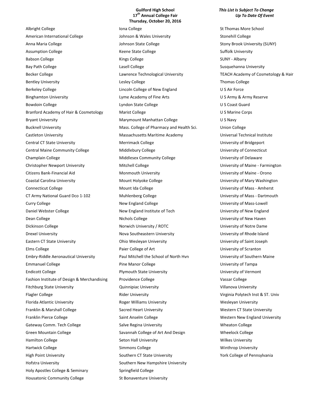 LIST of SCHOOLS AS of 10-20-2016.Pdf