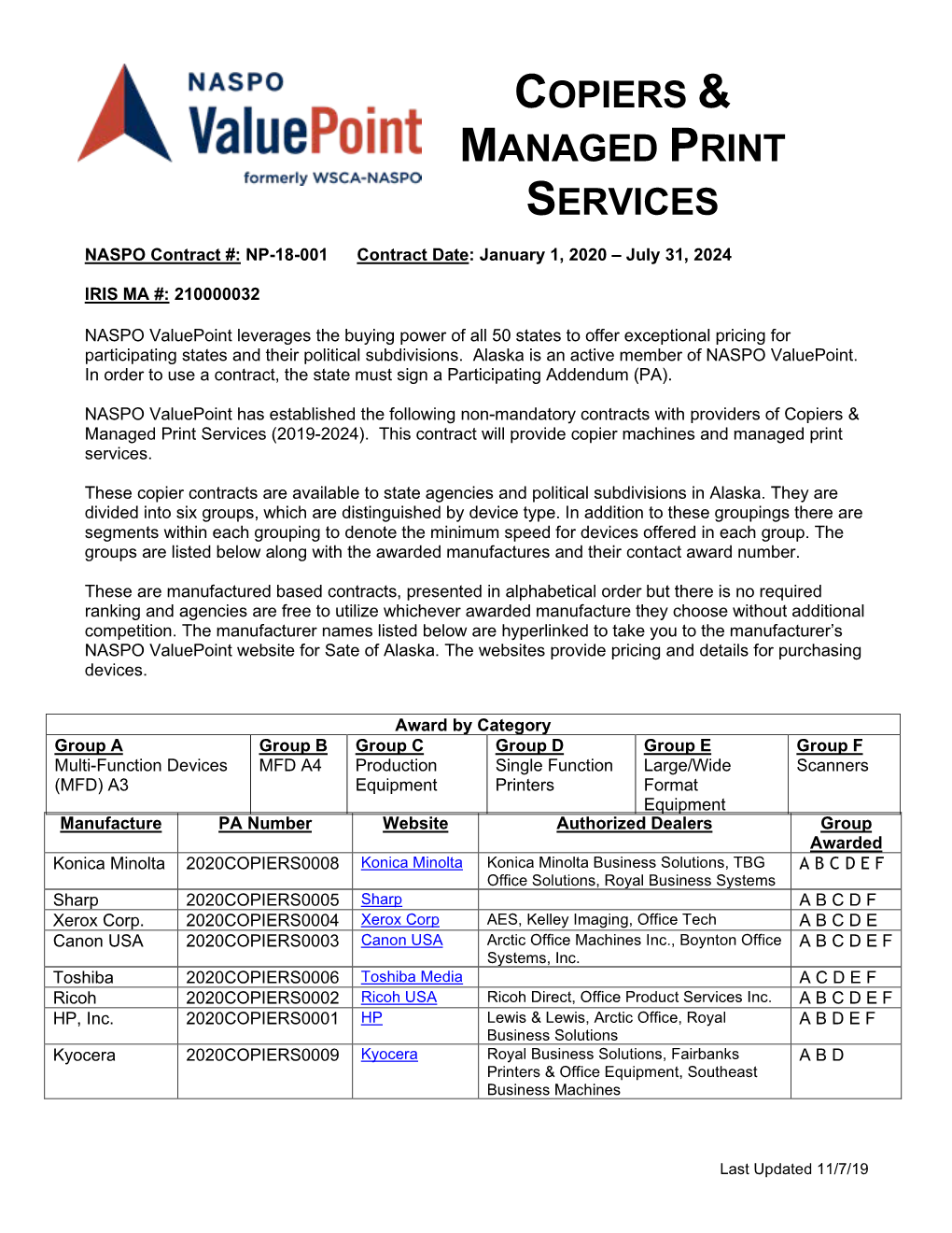 Copiers & Managed Print Services