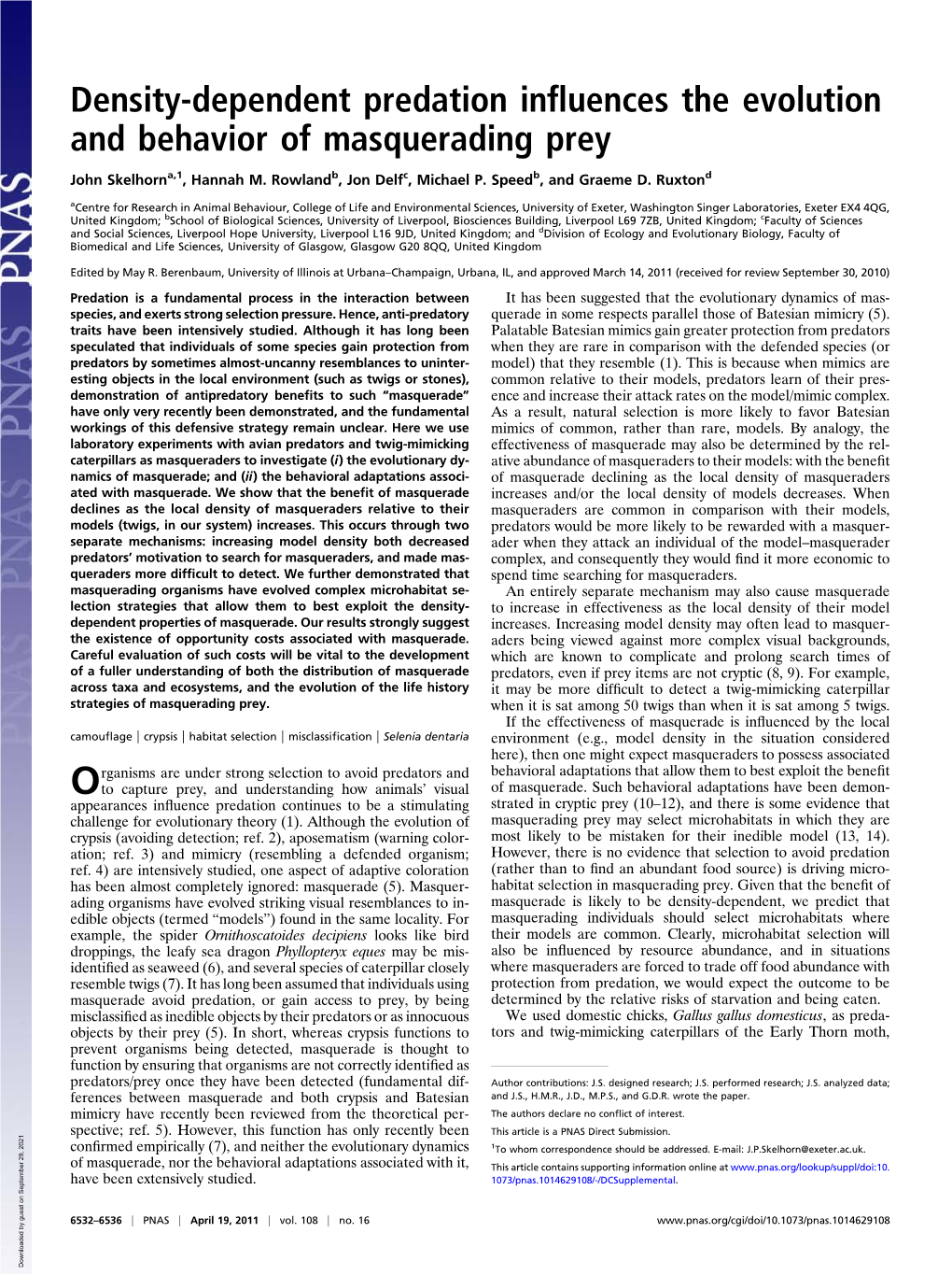 Density-Dependent Predation Influences the Evolution And