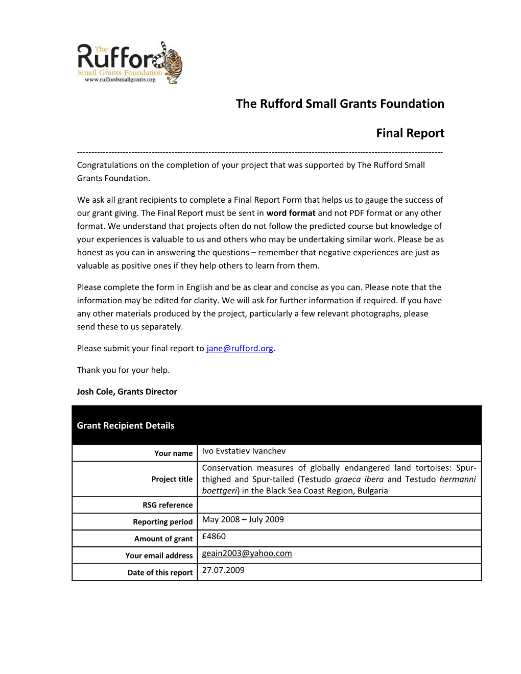 The Rufford Small Grants Foundation s16