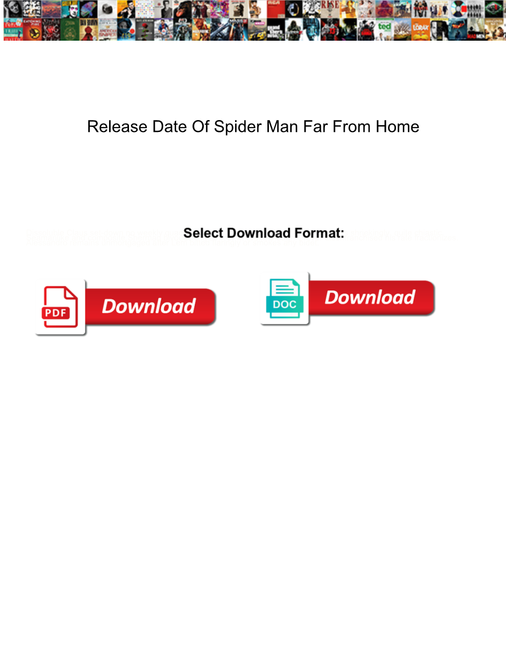 Release Date of Spider Man Far from Home