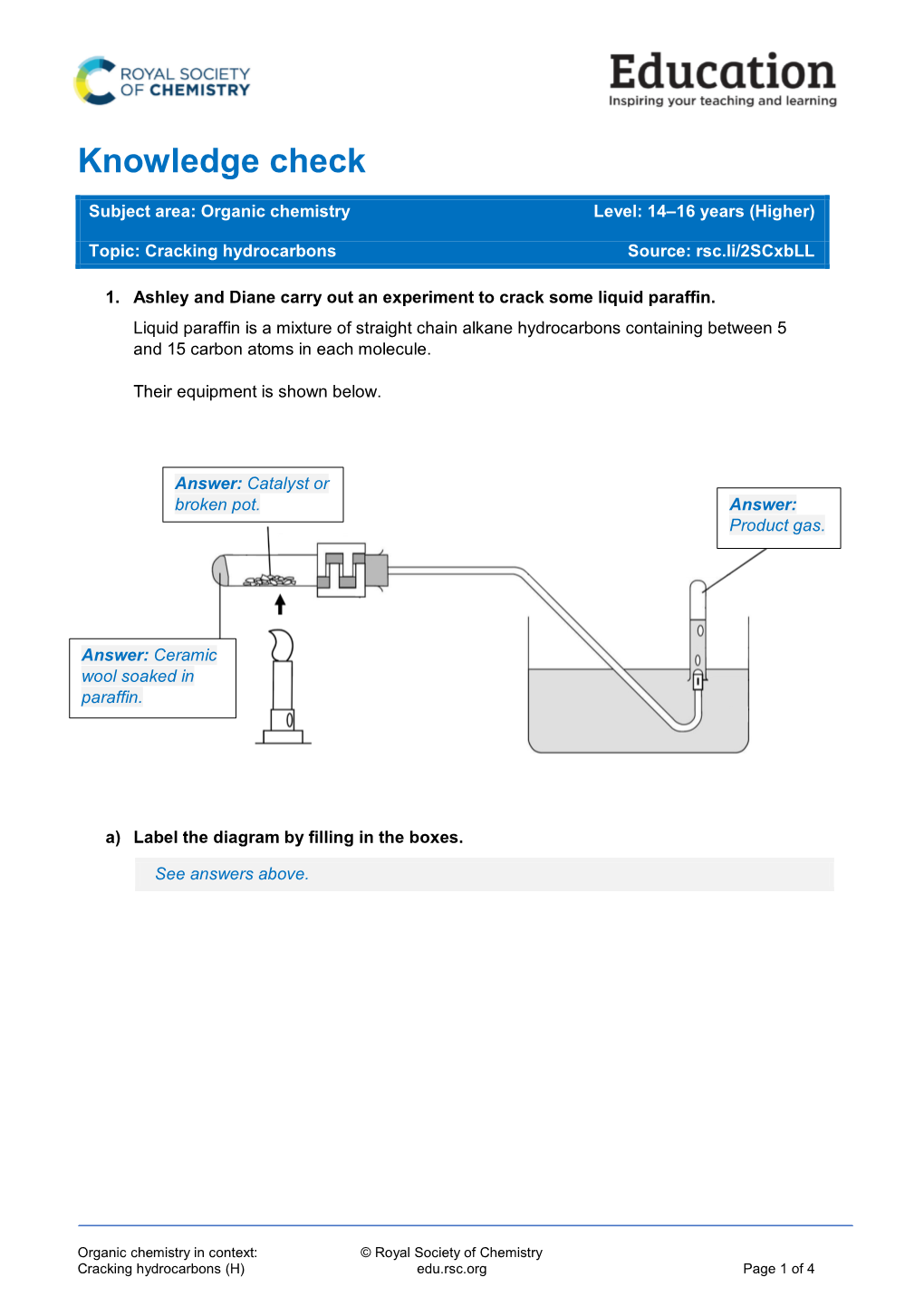 Knowledge Check Worksheet