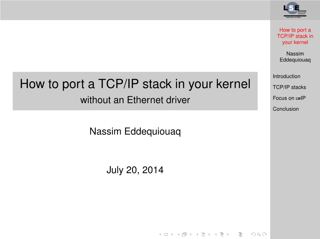 How to Port a TCP/IP Stack in Your Kernel