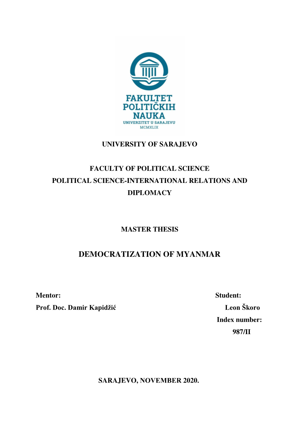 Democratization of Myanmar