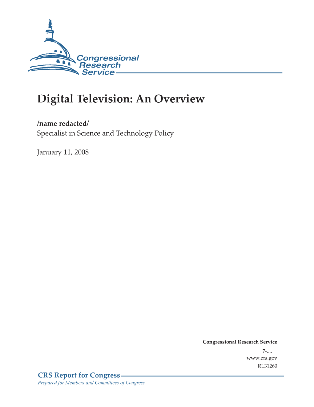 Digital Television: an Overview