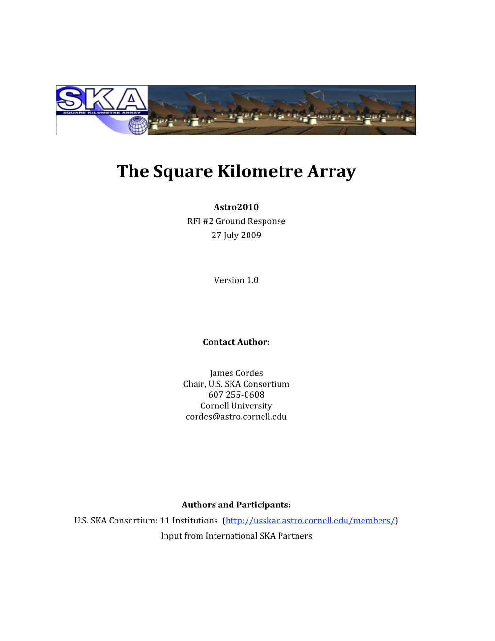 The Square Kilometre Array