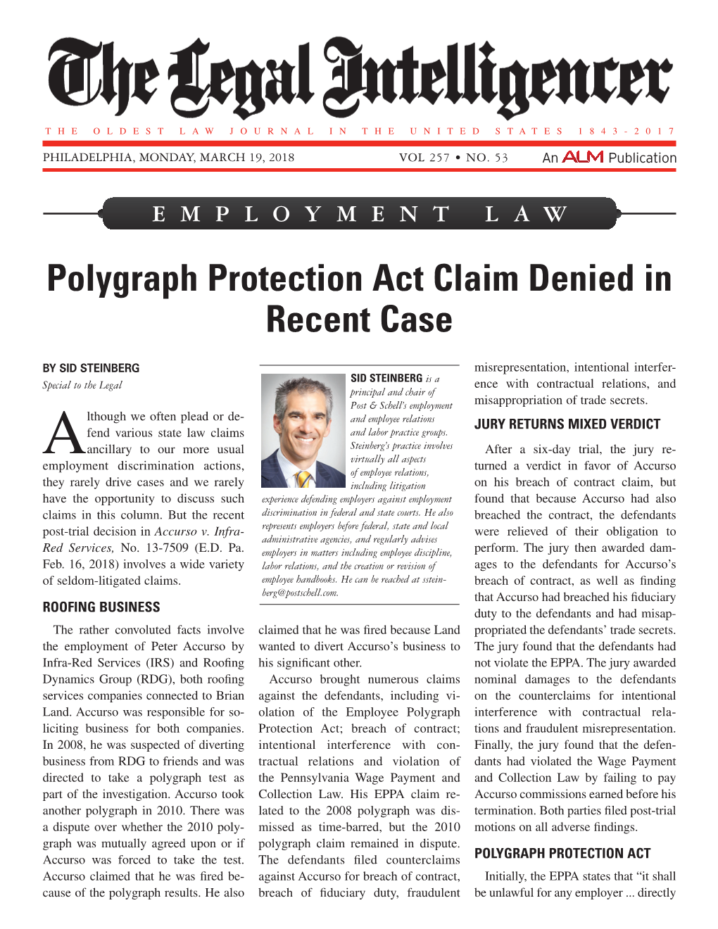 Polygraph Protection Act Claim Denied in Recent Case