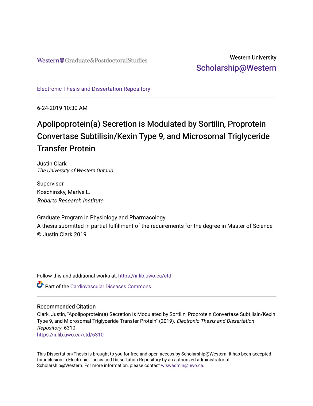 Apolipoprotein(A) Secretion Is Modulated by Sortilin, Proprotein Convertase Subtilisin/Kexin Type 9, and Microsomal Triglyceride Transfer Protein