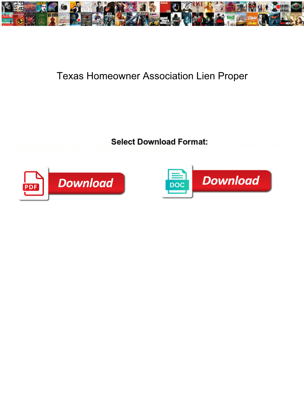 Texas Homeowner Association Lien Proper