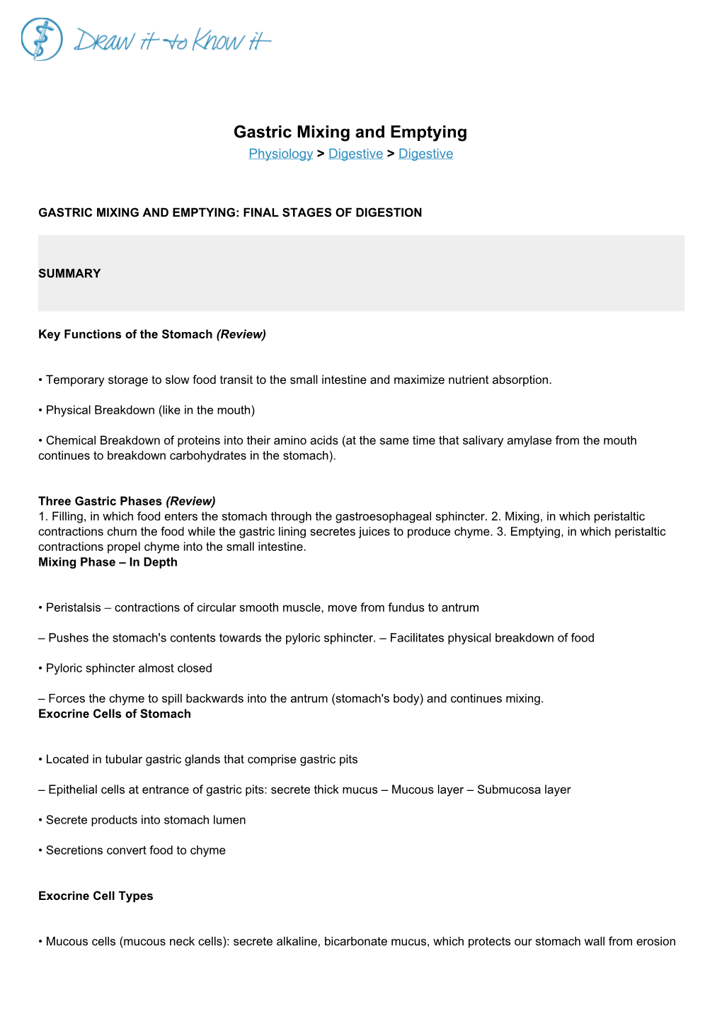 Gastric Mixing and Emptying Physiology > Digestive > Digestive