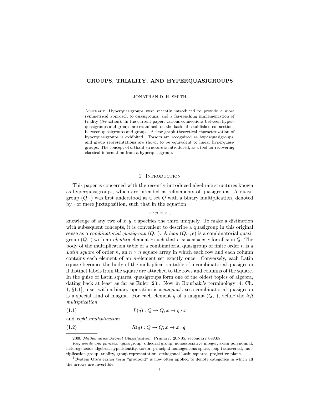 Groups, Triality, and Hyperquasigroups