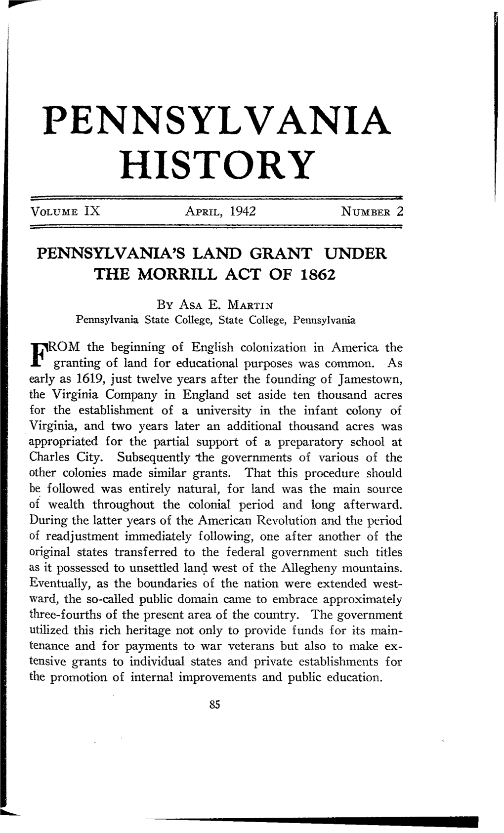 Pennsylvania History