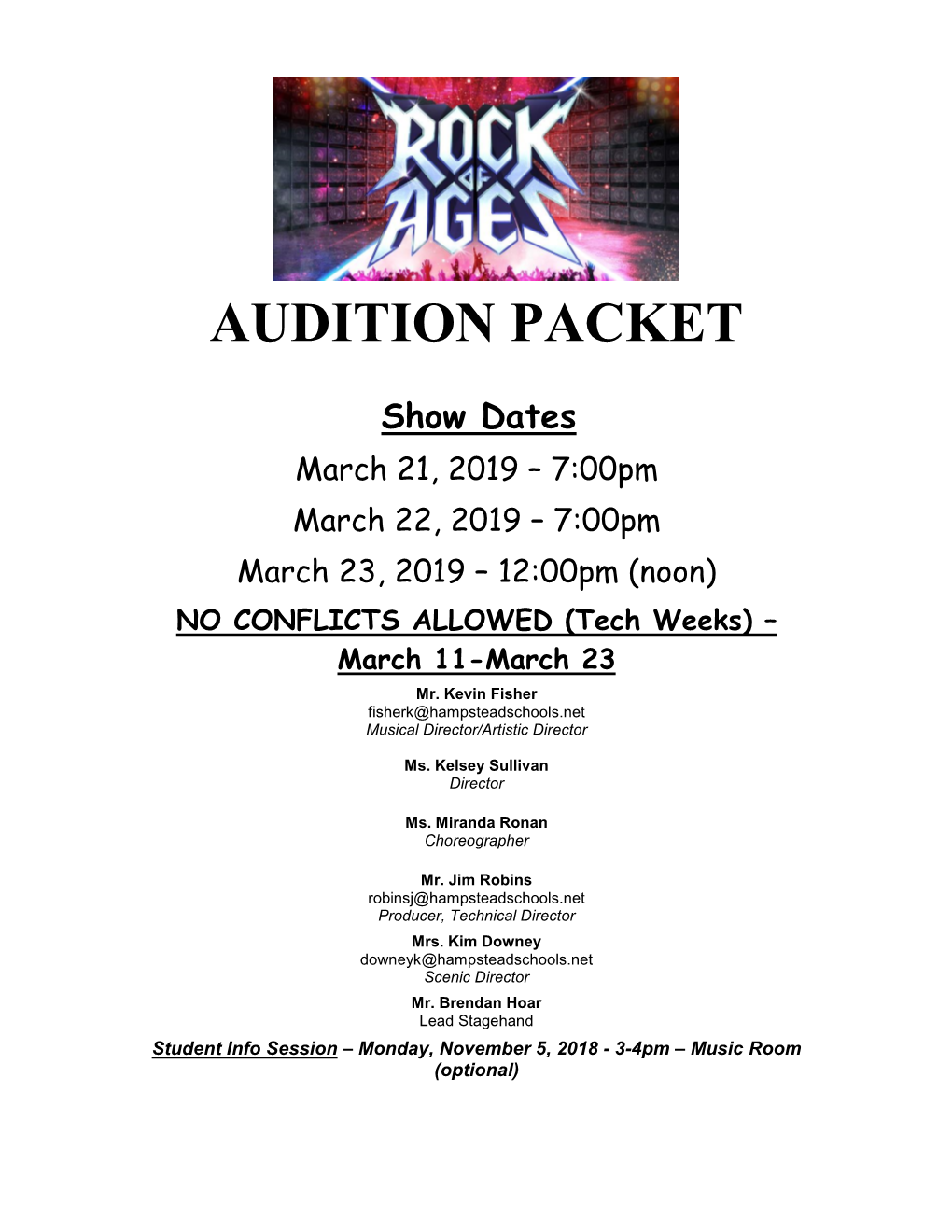 Audition Packet