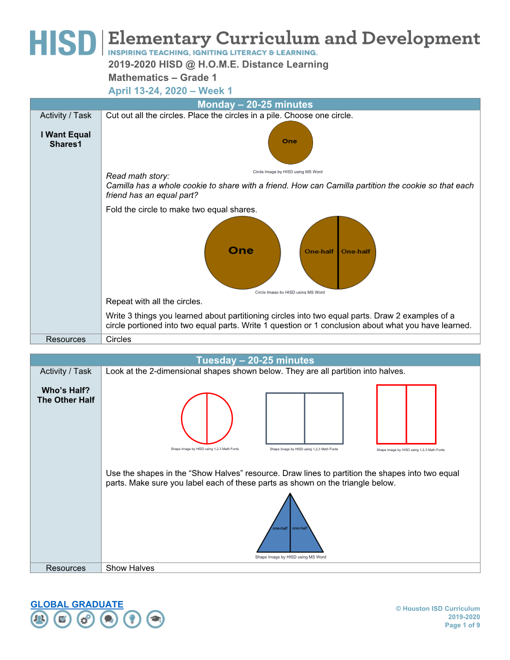 2019-2020 HISD @ HOME Distance Learning Mathematics