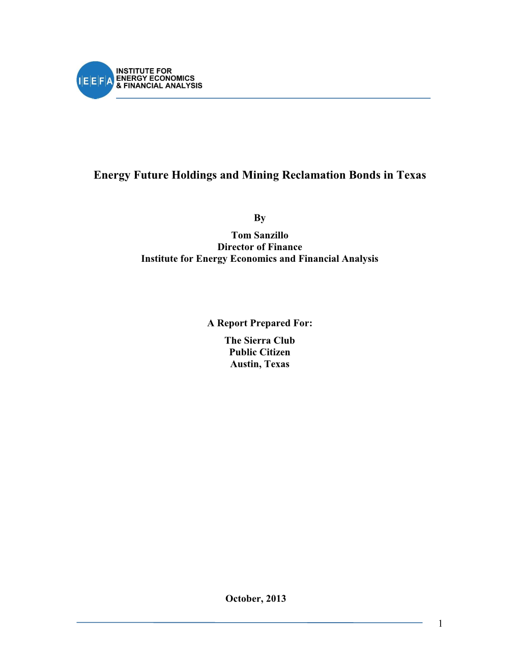 Energy Future Holdings and Mining Reclamation Bonds in Texas (Pdf)