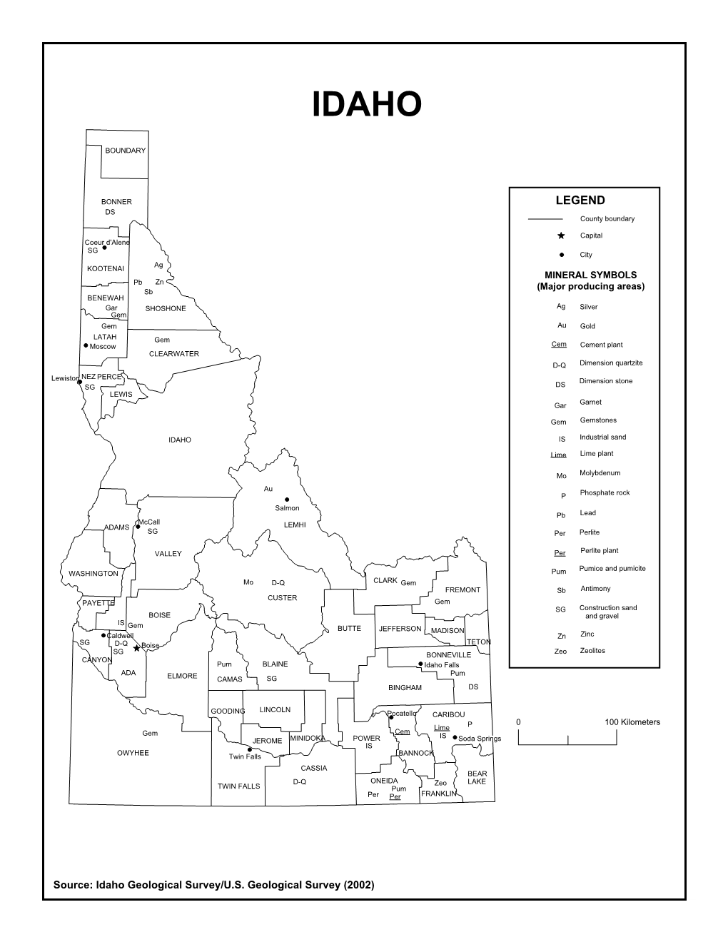 THE MINERAL INDUSTRY of IDAHO This Chapter Has Been Prepared Under a Memorandum of Understanding Between the U.S