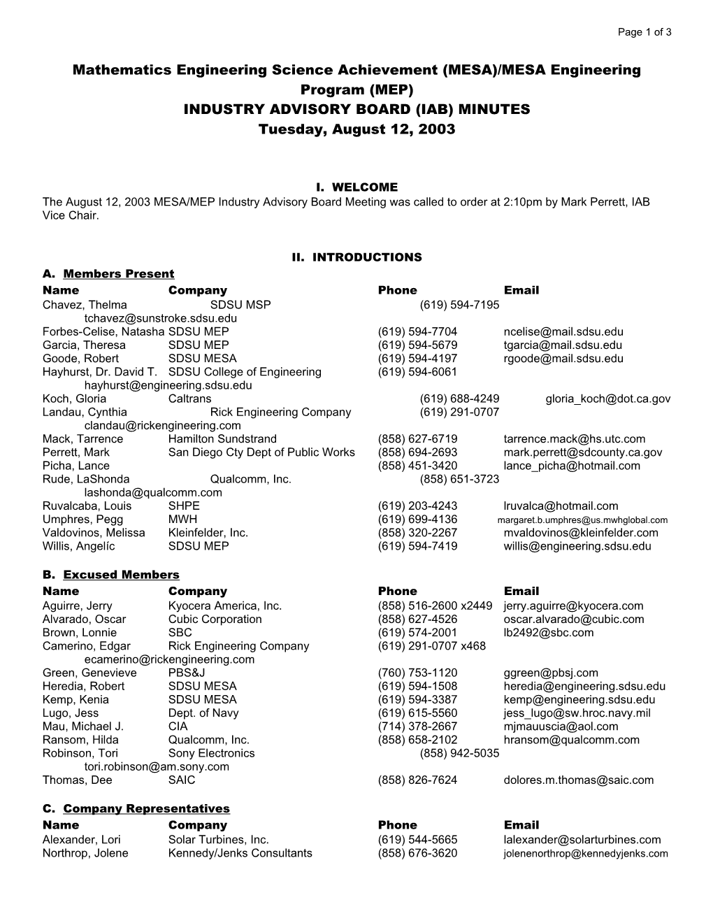 Mathematics Engineering Science Achievement (MESA)/MESA Engineering Program (MEP)