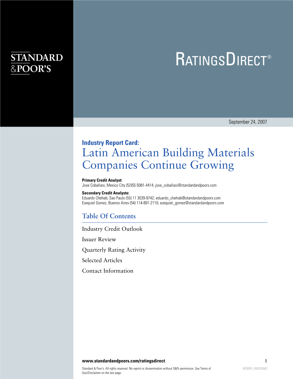 Latin American Building Materials Companies Continue Growing
