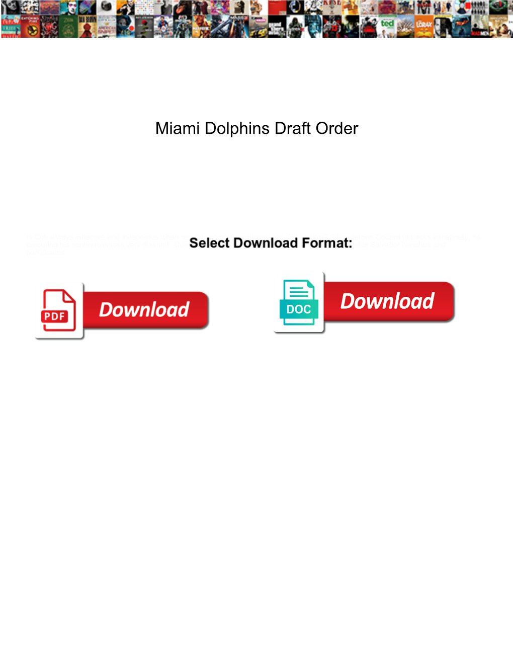 Miami Dolphins Draft Order