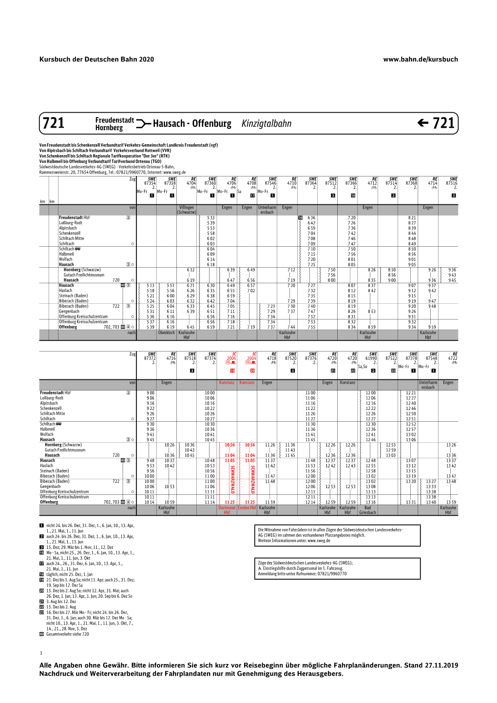 Hausach - Offenburg Kinzigtalbahn 721