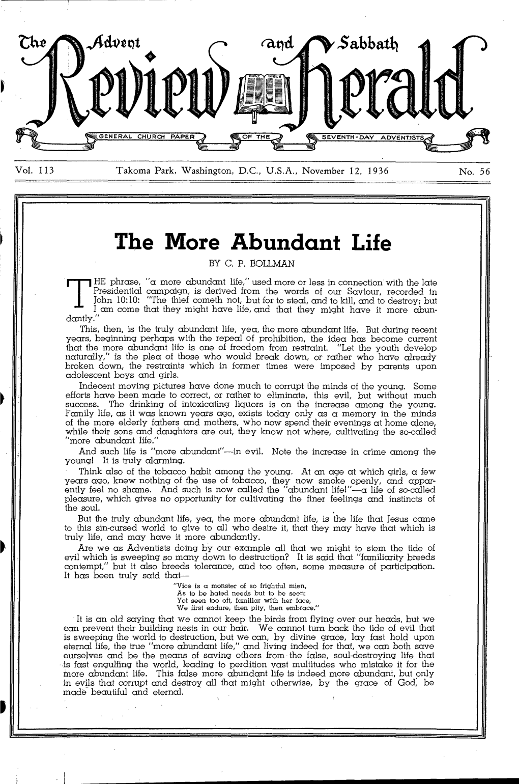 The More Abundant Life by C