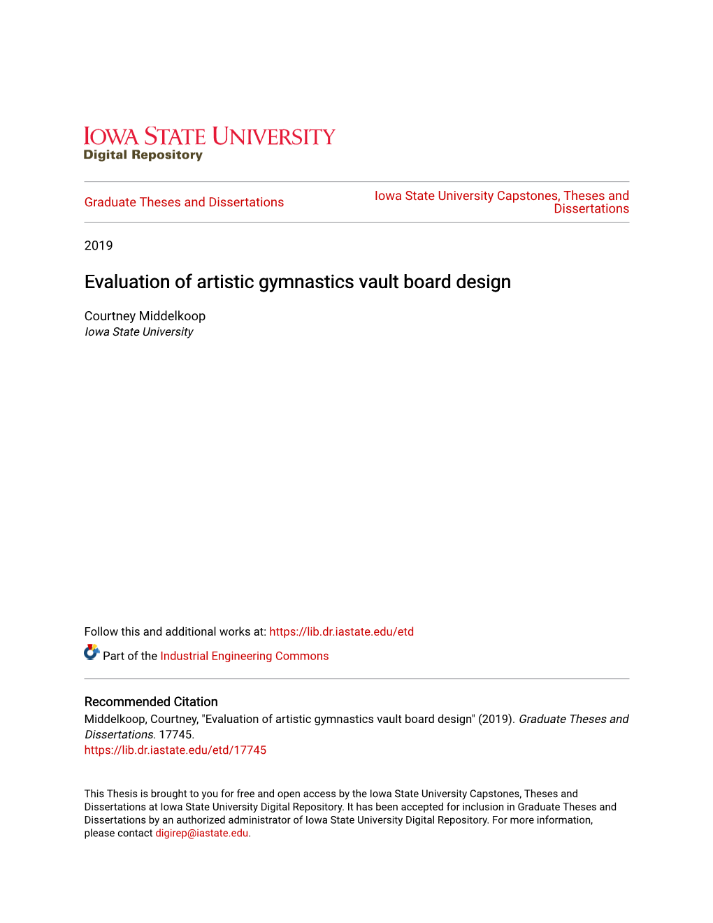 Evaluation of Artistic Gymnastics Vault Board Design