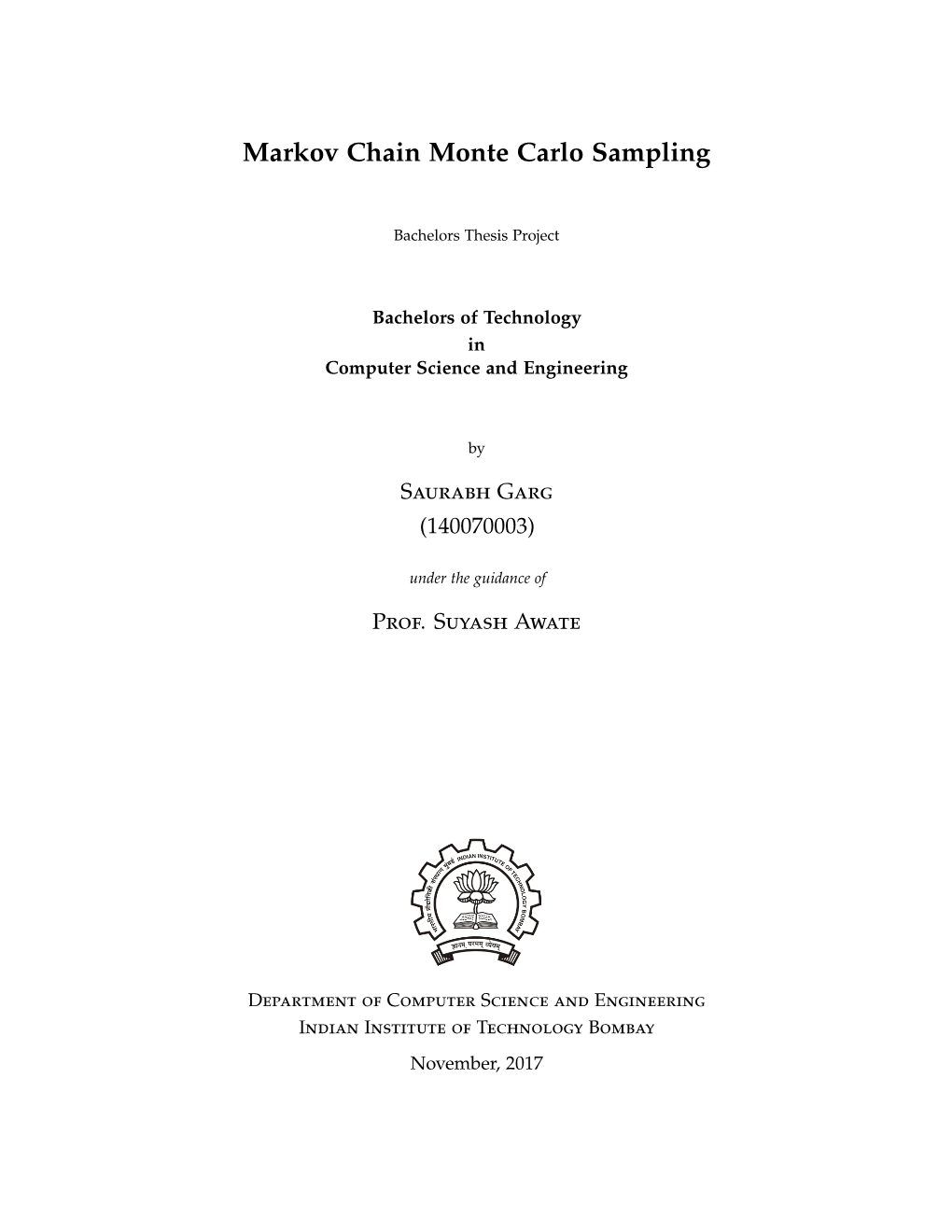 Markov Chain Monte Carlo Sampling