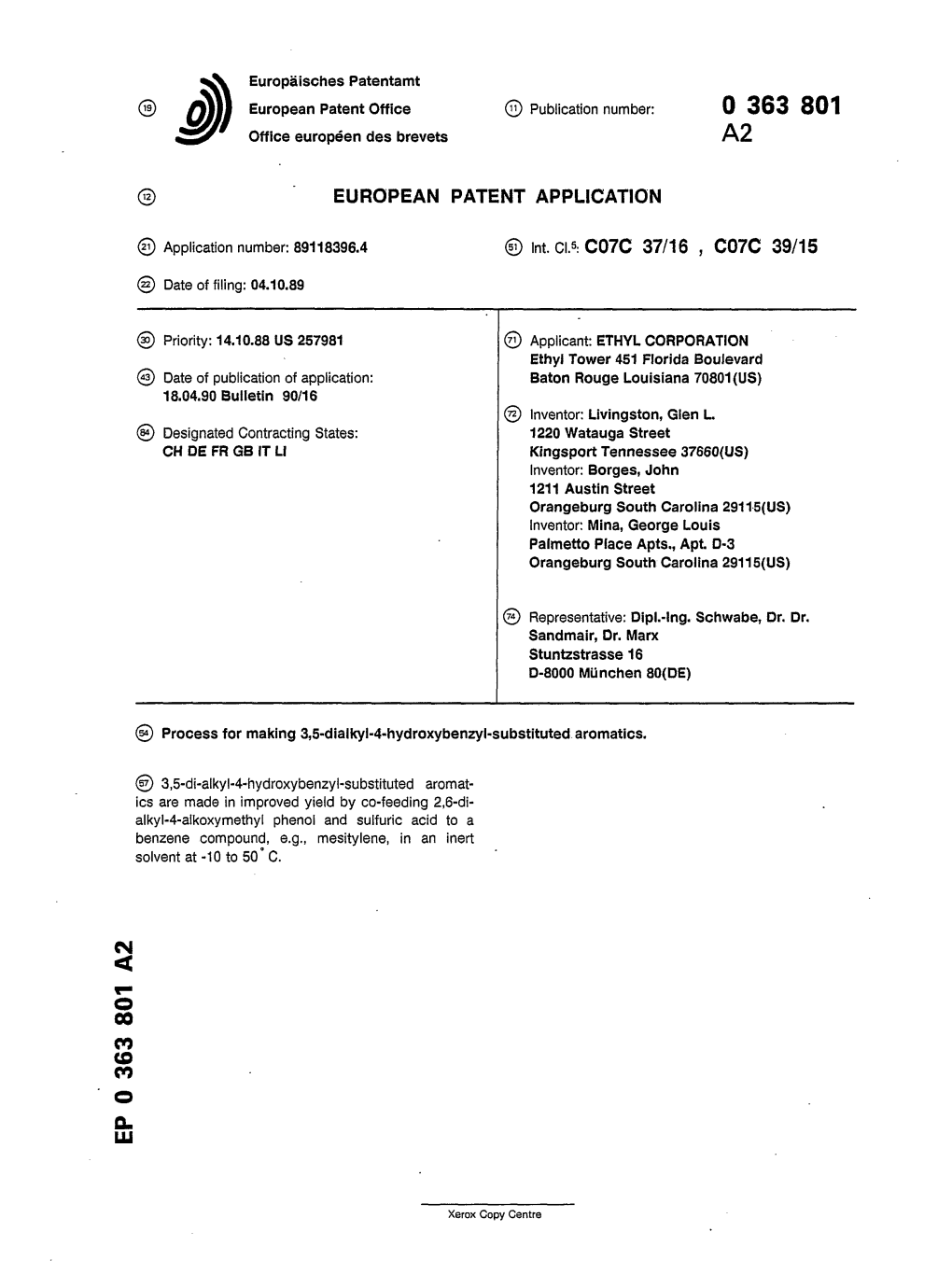 Process for Making 3,5-Dialkyl-4-Hydroxybenzyl-Substituted Aromatics