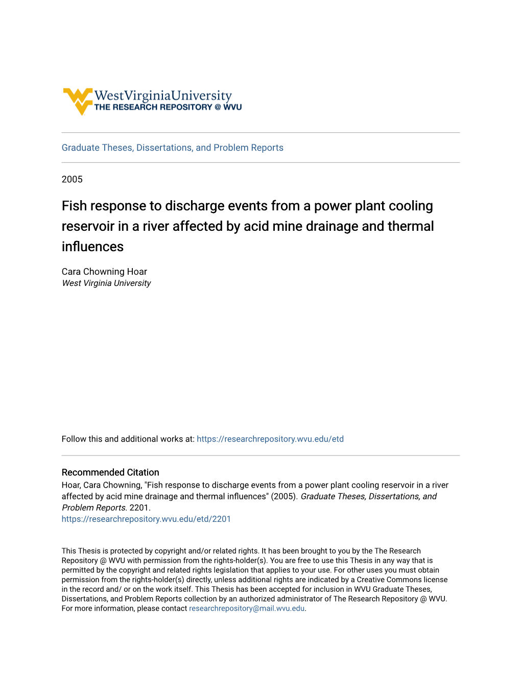 Fish Response to Discharge Events from a Power Plant Cooling Reservoir in a River Affected by Acid Mine Drainage and Thermal Influences