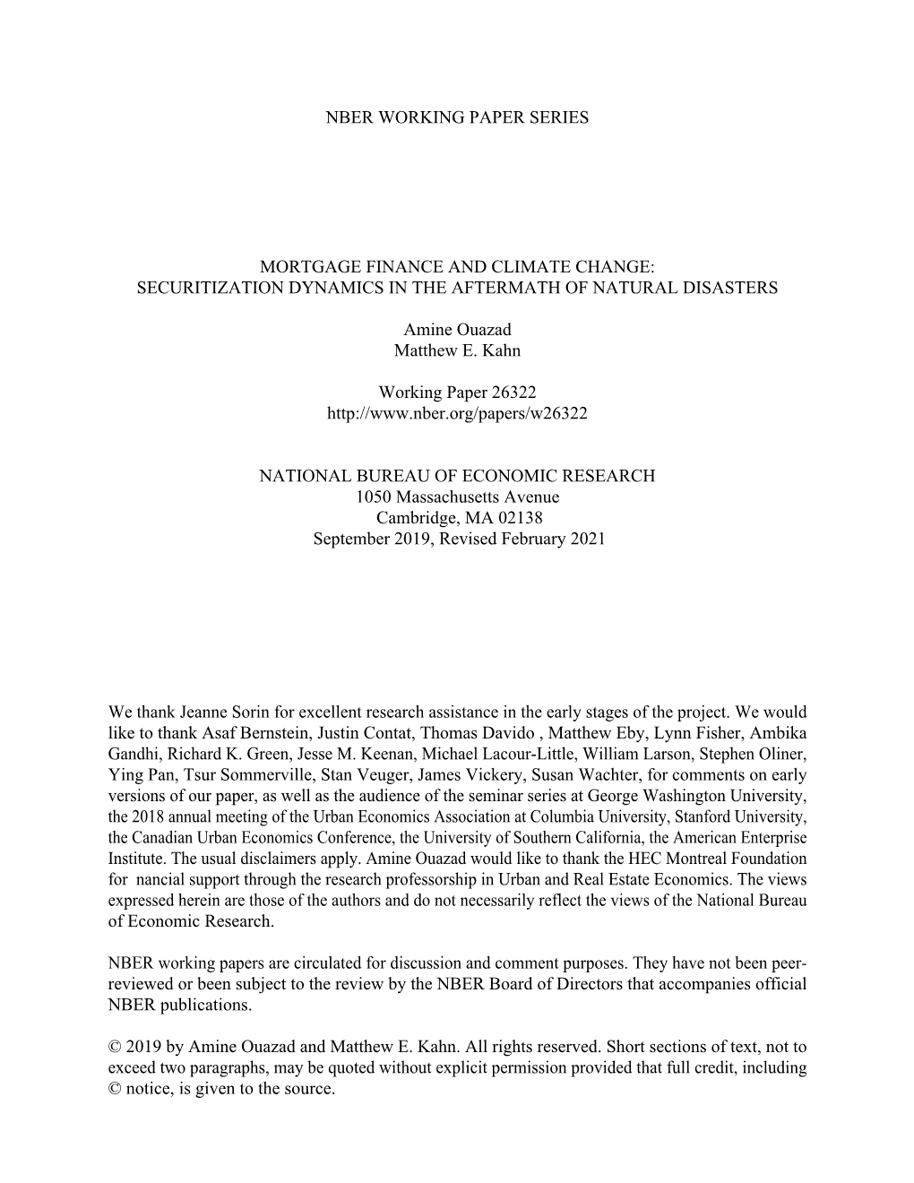 Mortgage Finance and Climate Change: Securitization Dynamics in the Aftermath of Natural Disasters