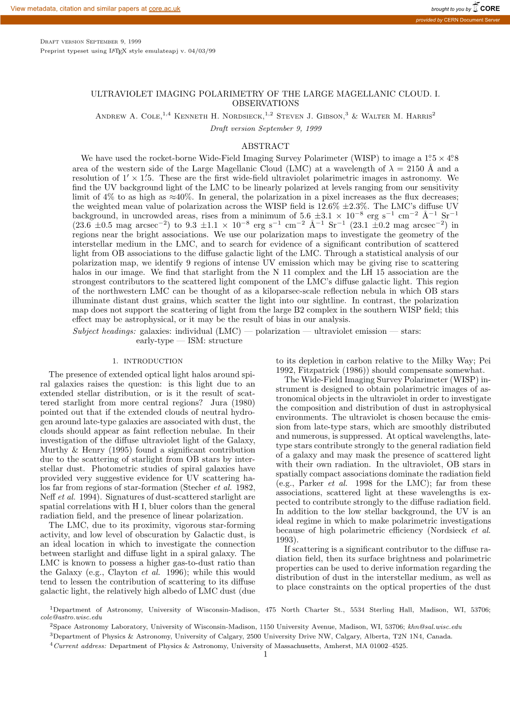 Ultraviolet Imaging Polarimetry of the Large Magellanic Cloud. I